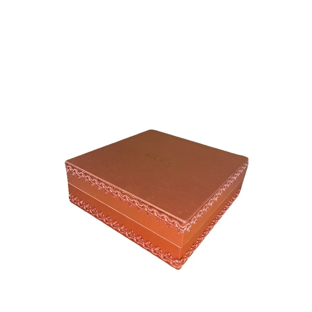 Gucci Gift Box Satin Dusty Rose Green Quilted‎  Lining 10x10x3.5